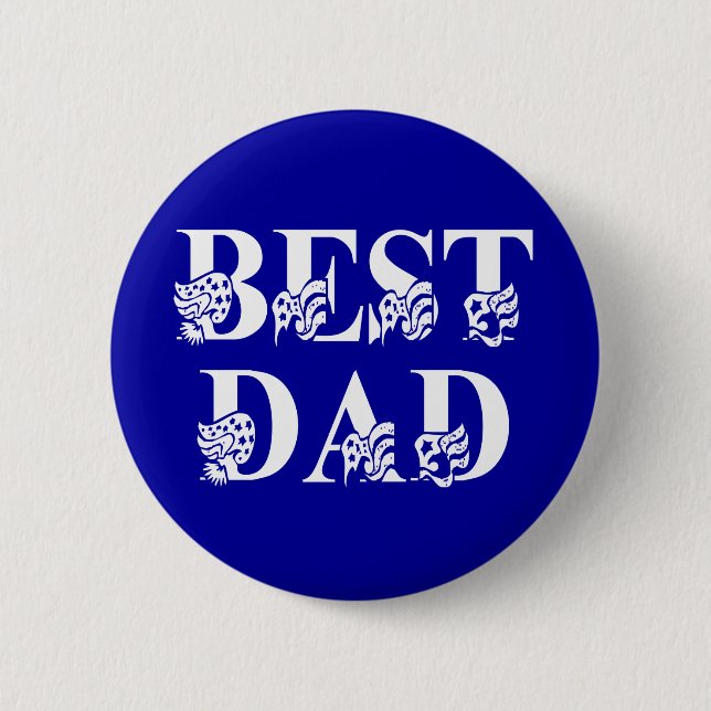 Best Dad with Flags White Text Pinback Button (Front)