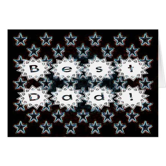 Best Dad with Neon Stars Cards (Front Horizontal)