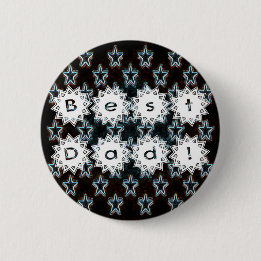 Best Dad with Neon Stars Pinback Button