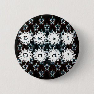 Best Dad with Neon Stars Pinback Button