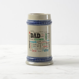 Best Dad Word Cloud Beer Stein