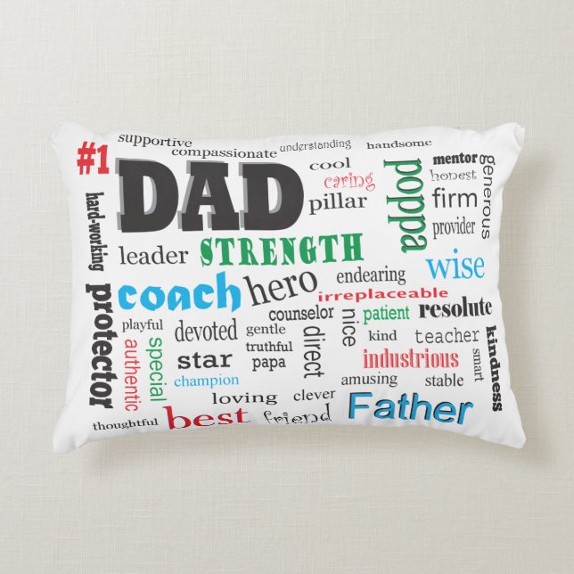 Best Dad Word Cloud Decorative Pillow (Front)