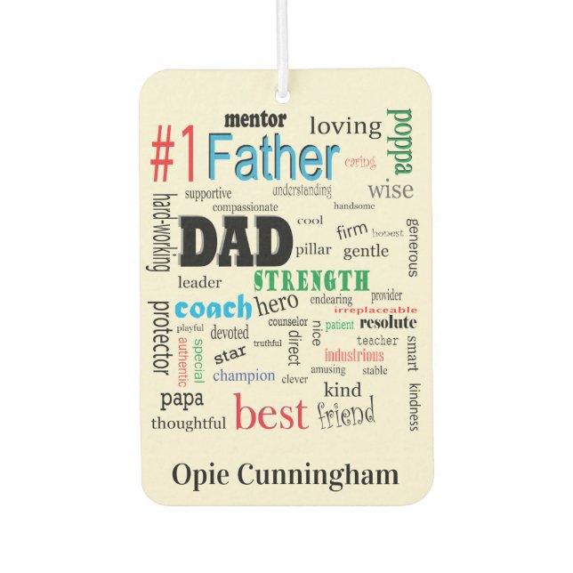 Best Dad Word Cloud Fabulous Epic  Air Freshener (Front)