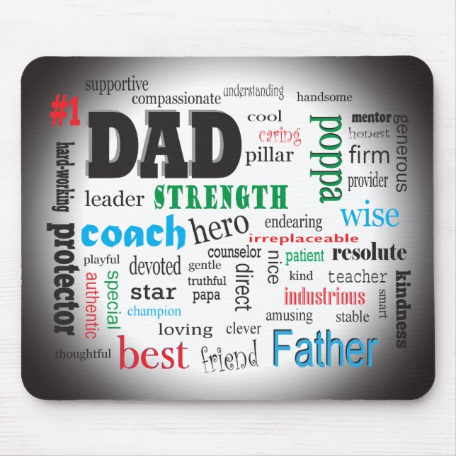 Best Dad Word Cloud Mouse Pad (Front)