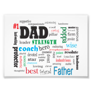 Best Dad Word Cloud Photo Print
