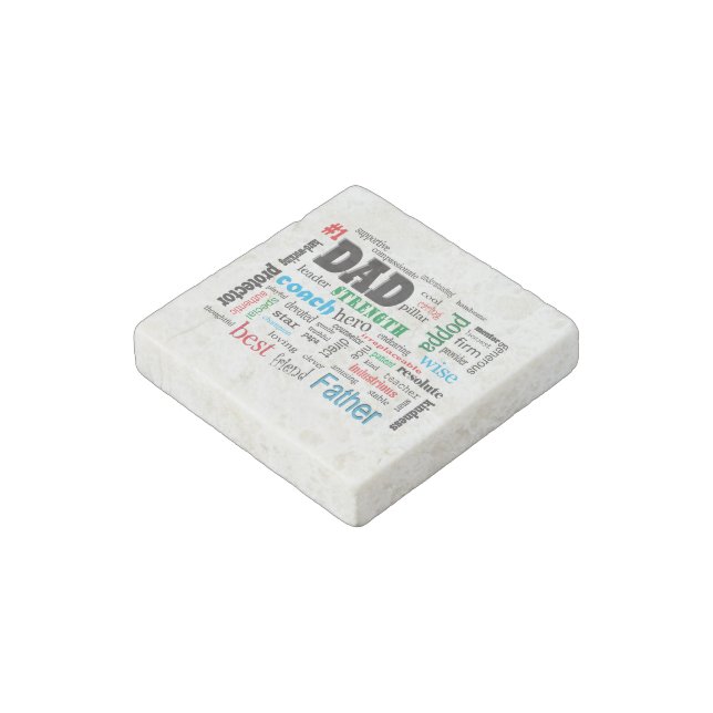 Best Dad Word Cloud Stone Magnet (Angled)