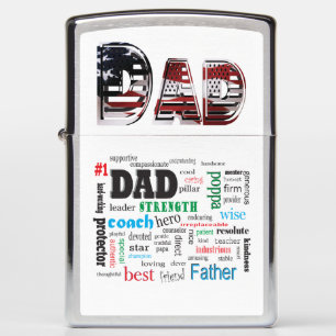 Best Dad Word Cloud Zippo Lighter