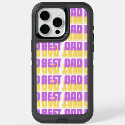 Best Dad Yellow Purple Design iPhone 15 Pro Max Case