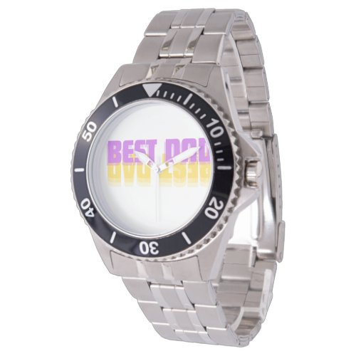 Best Dad Yellow Purple Design Watch