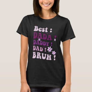 Best Dada Daddy Dad Bruh Fathers Day Purple Groovy T-Shirt
