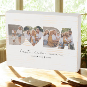 Best Dada Ever 4 Photo Collage First Father's Day Wooden Box Sign