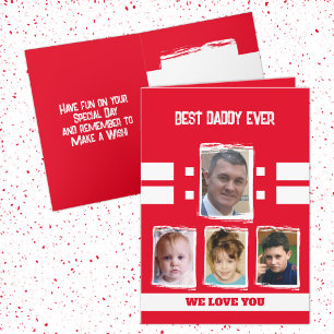 Best daddy 4 photos love you red white card