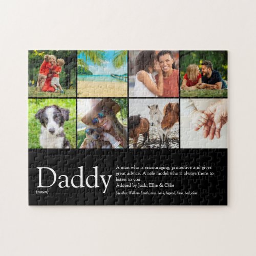 Best Daddy Dad Father Definition 6 Photo Fun Black Jigsaw Puzzle