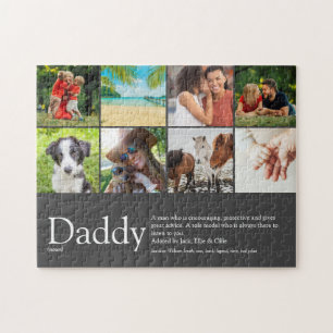 Best Daddy Dad Father Definition 6 Photo Fun Gray Jigsaw Puzzle