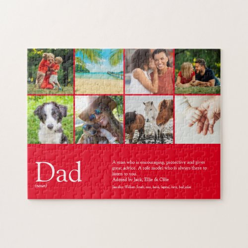 Best Daddy Dad Father Definition 6 Photo Fun Red Jigsaw Puzzle