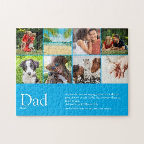 Best Daddy Dad Father Definition 6 Photo Sky Blue Jigsaw Puzzle