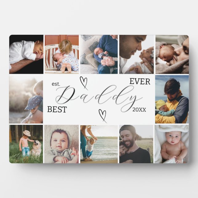 Best Daddy Ever 12-Photo Collage | Father's Day  Plaque (Front)