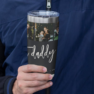Best daddy ever 5 photo collage personalized insulated tumbler