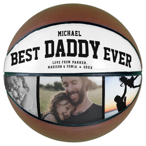 BEST DADDY EVER Cool Trendy Unique Photo Collage Basketball