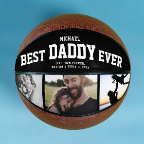 BEST DADDY EVER Cool Trendy Unique Photo Collage Basketball