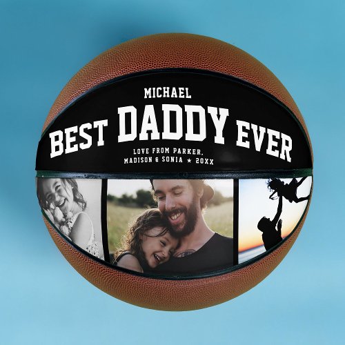 BEST DADDY EVER Cool Trendy Unique Photo Collage Basketball