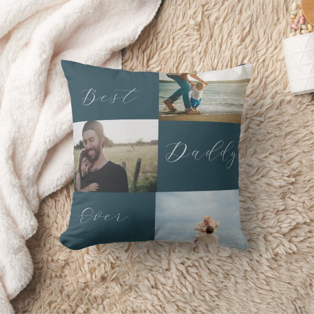 "Best Daddy Ever: Custom Family Photo Keepsake  Throw Pillow (Blanket)