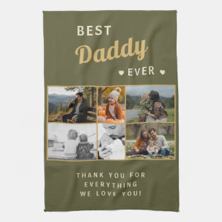Best Daddy Ever Family Father's Day 6 Photo  Kitchen Towel
