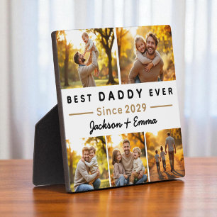 Best Daddy Ever Father's Day 5 Photo Collage Plaque
