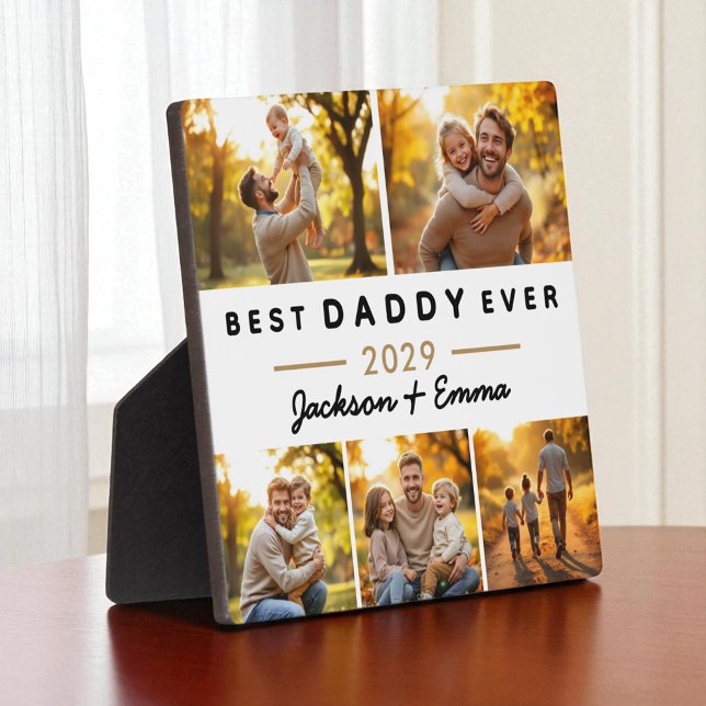 Best Daddy Ever Father's Day 5 Photo Collage  Plaque (Creator Uploaded)