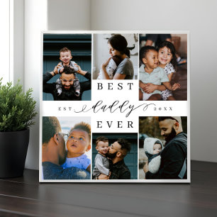 Best Daddy Ever   Father's Day 6 Photo Collage Plaque