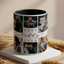 Best Daddy Ever   Father's Day 8 Photo Collage Two-Tone Coffee Mug