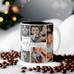 Best Daddy Ever | Father&#39;s Day 8 Photo Collage Two-Tone Coffee Mug