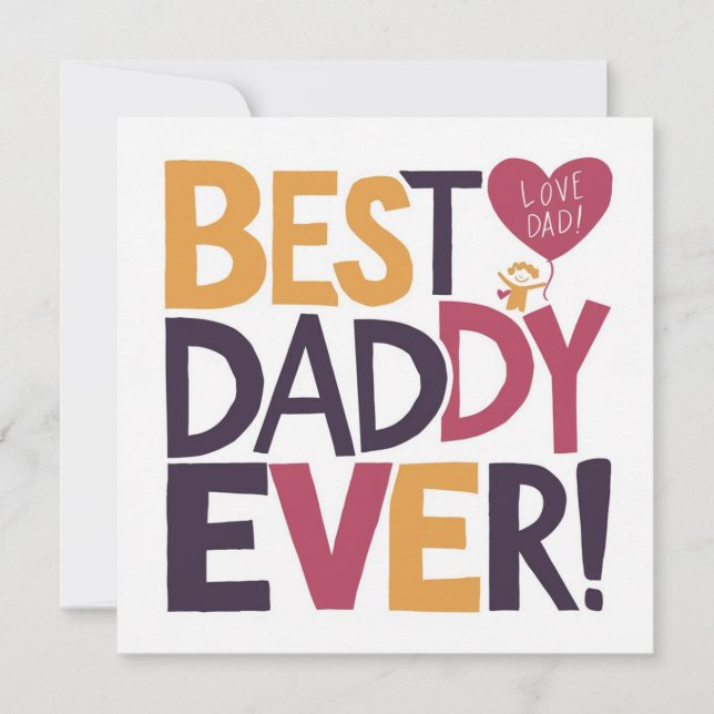 Best Daddy Ever Father's Day Holiday Card (Front)