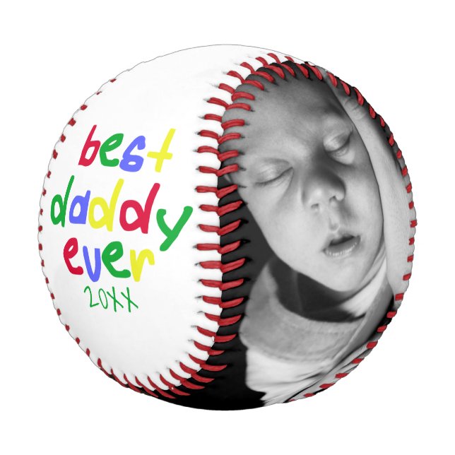 Best Daddy Ever Fathers Day Personalized Baseball (Angled)