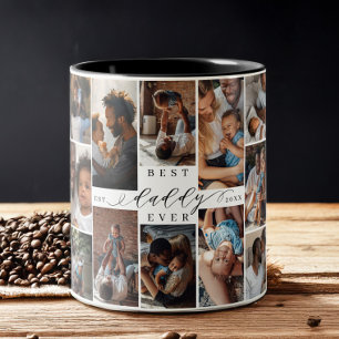 Best Daddy Ever   Father's Day Photo Collage Two-Tone Coffee Mug