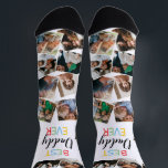 Best Daddy Ever Fun Photo Collage Socks<br><div class="desc">Looking for a cool pair of socks for your father,  well your in luck because here they are! Featuring 24 square photos for you to replace with your own,  and the saying 'best daddy ever' in a colorful typographic design.</div>
