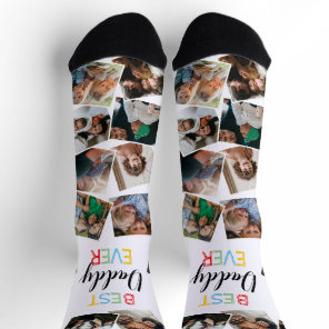Best Daddy Ever Fun Photo Collage Socks