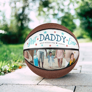 Best Daddy Ever | Hand Lettered Photo Collage Mini Basketball