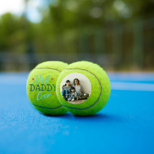 Best Daddy Ever   Hand Lettered Photo Tennis Balls