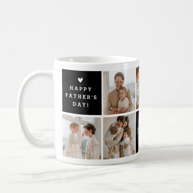 'Best Daddy Ever' Message Custom 7 Photo Collage Coffee Mug (Left)