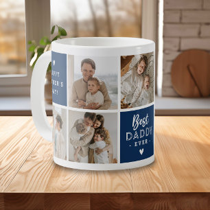 'Best Daddy Ever' Message Custom 7 Photo Collage Coffee Mug