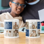 'Best Daddy Ever' Message Custom 7 Photo Collage Coffee Mug<br><div class="desc">Create a custom photo coffee mug for Daddy featuring 7 pictures of your choice displayed in a square grid template layout, three colored cubed areas for you to add your own text. The first cube reads 'Happy Father's Day'. The second cube reads 'Best Daddy Ever' in a combinaton of script...</div>