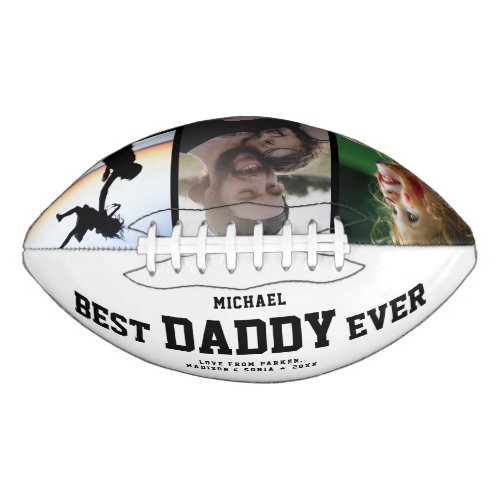 BEST DADDY EVER Modern Cool Color Photo Collage Football
