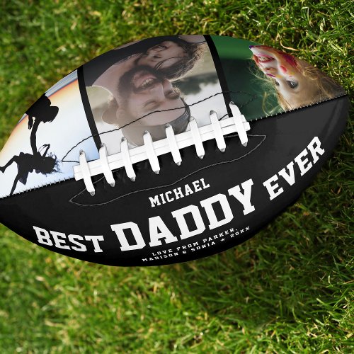 BEST DADDY EVER Modern Cool Color Photo Collage Football