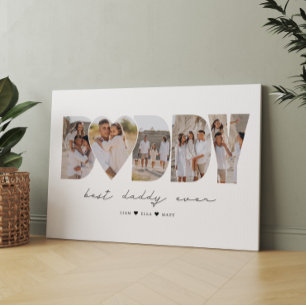 Best Daddy Ever Modern Photo Collage Father's Day Canvas Print