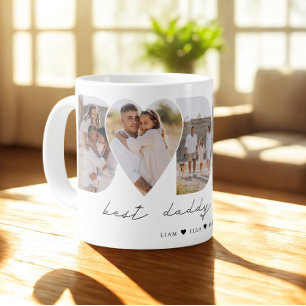 Best Daddy Ever Modern Photo Collage Father's Day Giant Coffee Mug