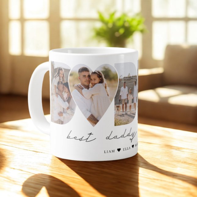 Best Daddy Ever Modern Photo Collage Father's Day Giant Coffee Mug (Creator Uploaded)