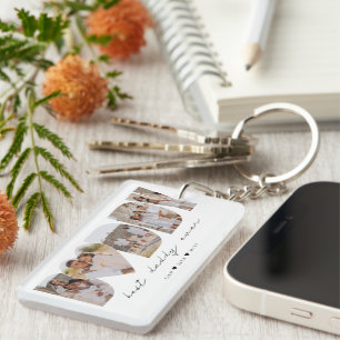 Best Daddy Ever Modern Photo Collage Father's Day Keychain
