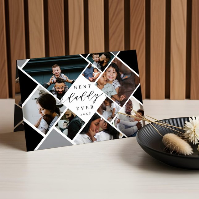 Best Daddy Ever Modern Photo Collage Personalized Card (Best Daddy Ever Modern Photo Collage Personalized Card)