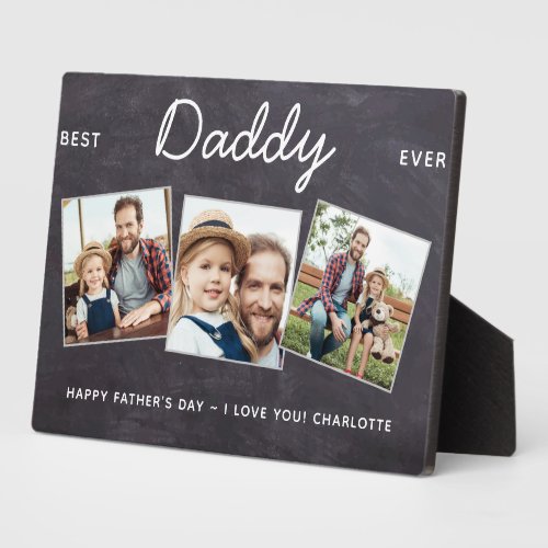 Best DADDY Ever Personalized 3 Photo Father's Day Plaque - Surprise dad this fathers day with a personalized 3 photo plaque.  
"Best DADDy Ever" Personalize this dad plaque with favorite photos, message and name.. Visit our collection for the best dad father's day gifts and personalized dad gifts. COPYRIGHT © 2020 Judy Burrows, Black Dog Art - All Rights Reserved. Best DADDY Ever Personalized 3 Photo Father's Day plaque